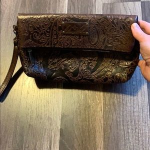 Patricia Nash tooled leather clutch